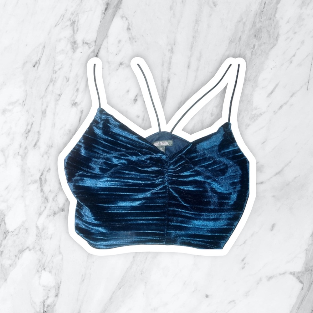 XS Blue Wild Fable Crop Top
